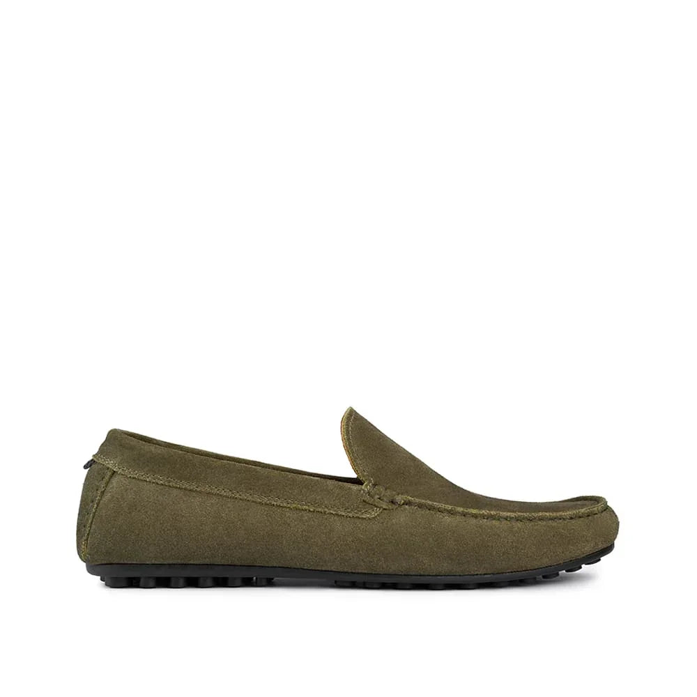 Hoan Driving Moc Men's Loafer - Milwaukee Boot Company - Hoan Driving Moc Men's Loafer - Green Suede / 8M
